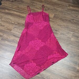 Vintage Wild Thyme Floral Fuchsia Dress, Size 14